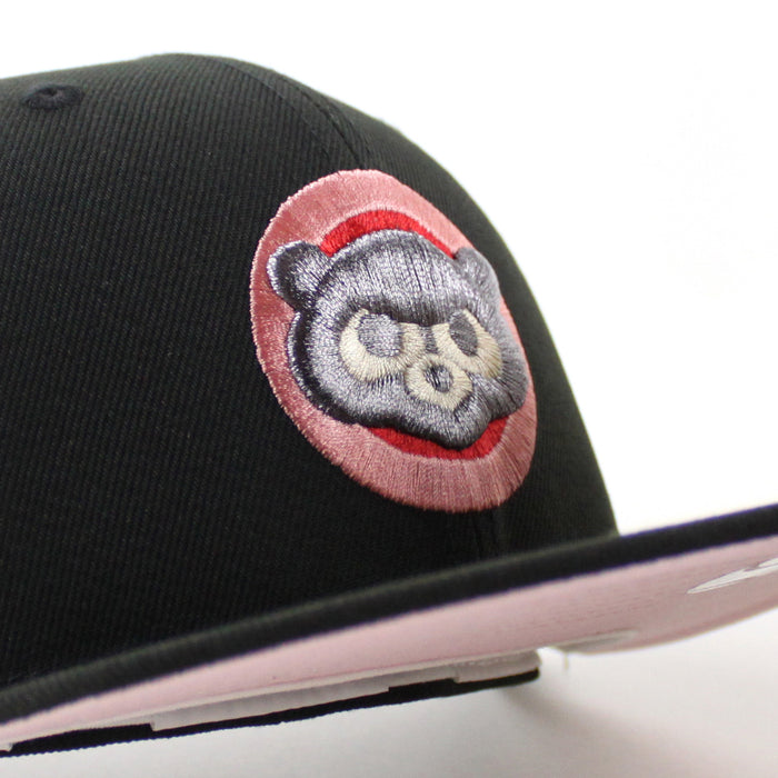 Chicago Cubs be Alert For Foul Balls New Era 59Fifty Fitted Hat (Black Pink Under Brim)