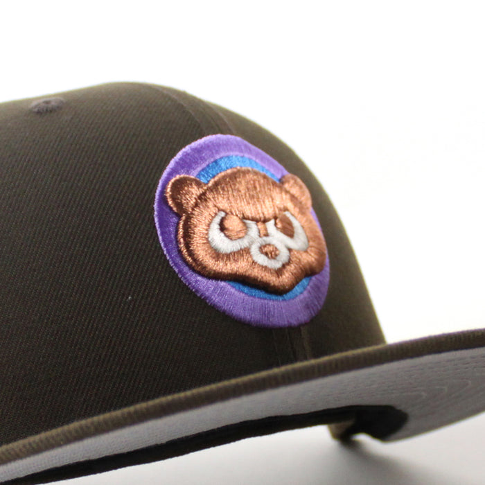 Chicago Cubs be Alert For Foul Balls New Era 59Fifty Fitted Hat (Walnut Gray Under Brim)