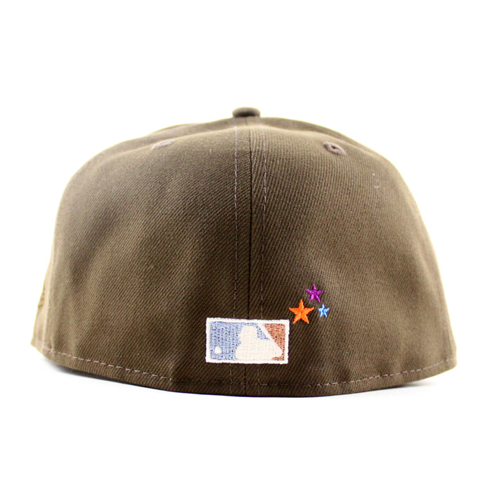 Chicago Cubs be Alert For Foul Balls New Era 59Fifty Fitted Hat (Walnut Gray Under Brim)