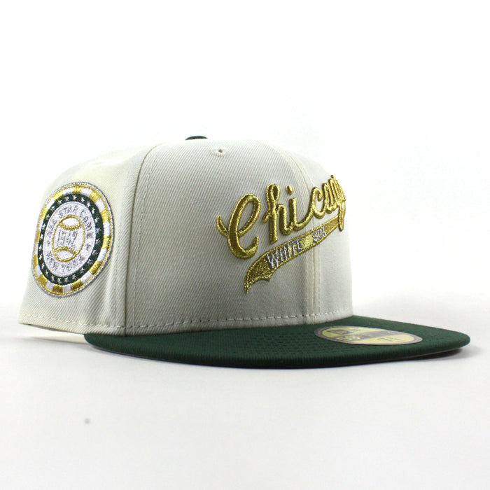 Chicago White Sox 1942 All Star Game New Era Fitted 59Fifty Hat (Chrome White Cilantro Green Gray Under Brim)