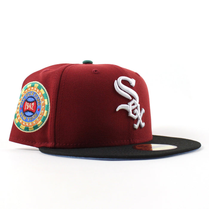 Chicago White Sox 1942 All Star Game New Era Fitted 59Fifty Hat (Red Black Sky Blue Under Brim)
