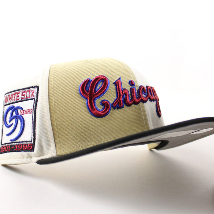 Chicago White Sox 95 Years New Era Fitted 59Fifty Hat (Multi Color Black Gray Under Brim)