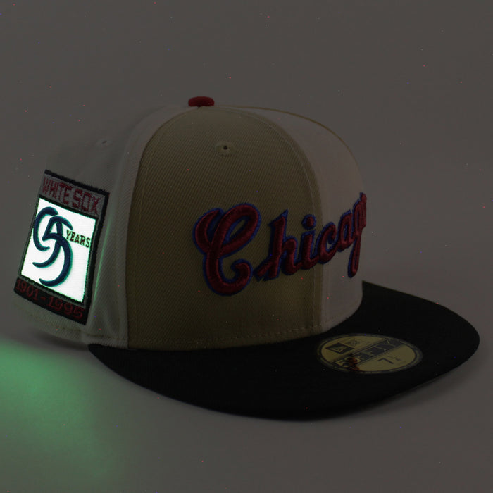 Chicago White Sox 95 Years New Era Fitted 59Fifty Hat (Multi Color Black Gray Under Brim)