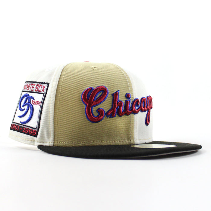 Chicago White Sox 95 Years New Era Fitted 59Fifty Hat (Multi Color Black Gray Under Brim)