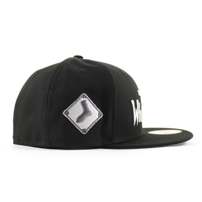 Chicago White Sox Socks Patch New Era Fitted 59Fifty Hat (Black Gray Under Brim)