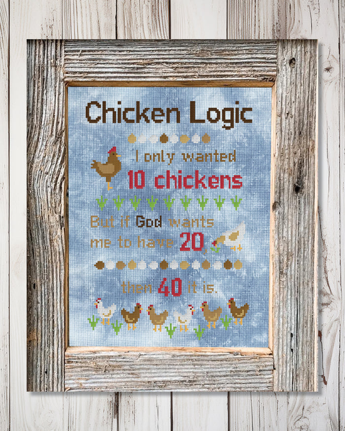 Chicken Logic Cross Stitch Pattern