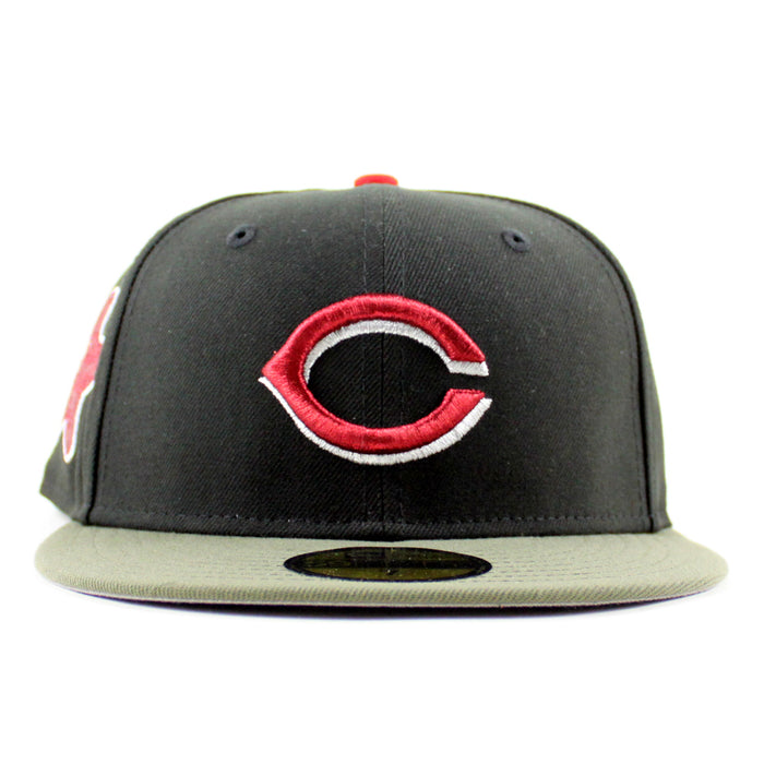 Cincinnati Reds 1960 All Star Game New Era 59Fifty Fitted Hat (Black Olive Green Gray Under Brim)