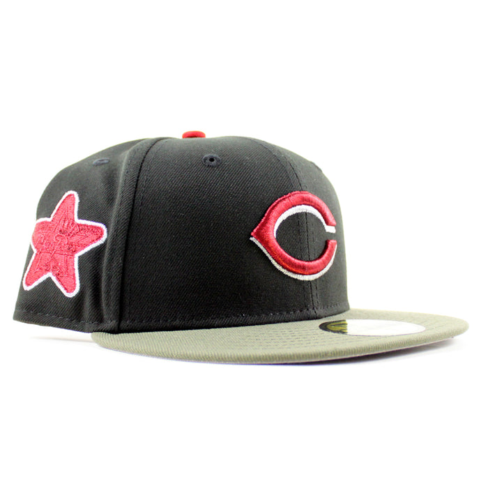 Cincinnati Reds 1960 All Star Game New Era 59Fifty Fitted Hat (Black Olive Green Gray Under Brim)
