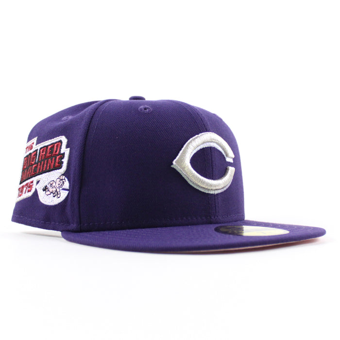 Cincinnati Reds 1975 Big Red Machine New Era 59Fifty Fitted Hat (Purple Pink Under Brim)