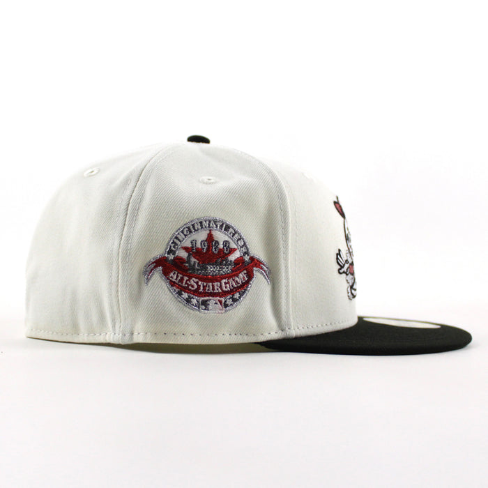Cincinnati Reds 1988 All Star Game New Era 59Fifty Fitted Hat (Chrome White Black Green Under Brim)