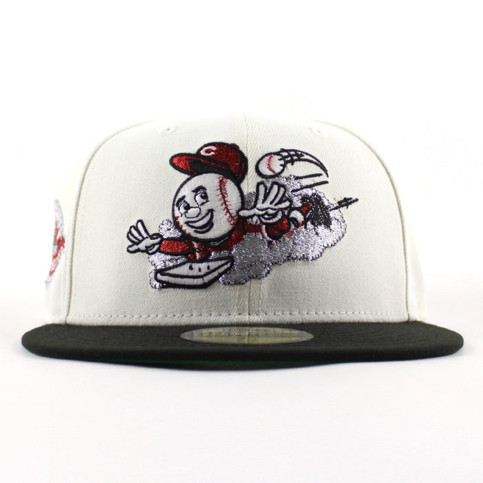 Cincinnati Reds 1988 All Star Game New Era 59Fifty Fitted Hat (Chrome White Black Green Under Brim)