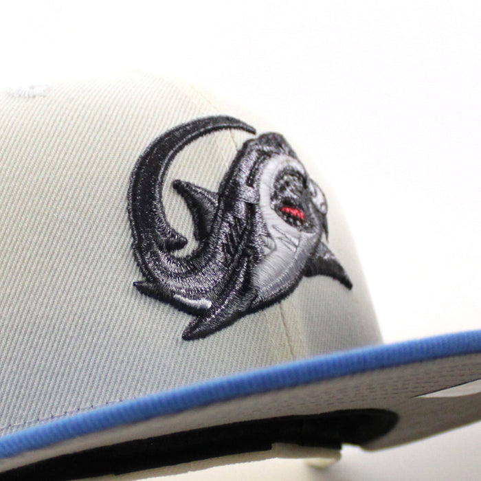 Clearwater Threshers lifebuoy Patch New Era 59FIFTY Fitted Hat (Chrome White Blue Reef Gray Under Brim)