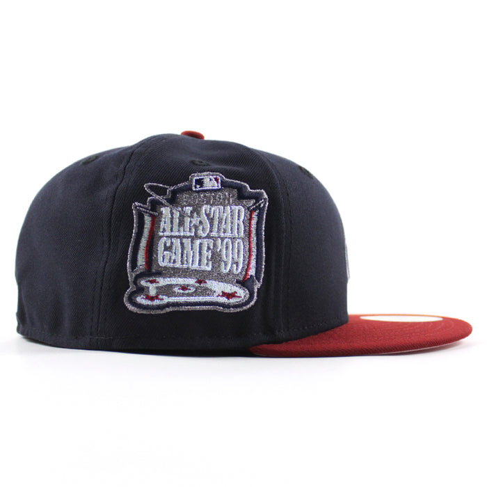 Cleveland Indians 1999 All Star Game New Era 59Fifty Fitted Hat (Navy Red Pink Under Brim)