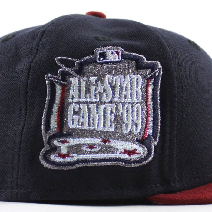 Cleveland Indians 1999 All Star Game New Era 59Fifty Fitted Hat (Navy Red Pink Under Brim)