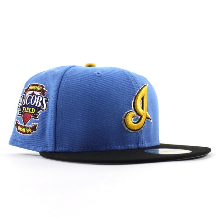 Cleveland Indians Jacobs Field New Era 59Fifty Fitted Hat (Air Force Blue Black Gray Under Brim)