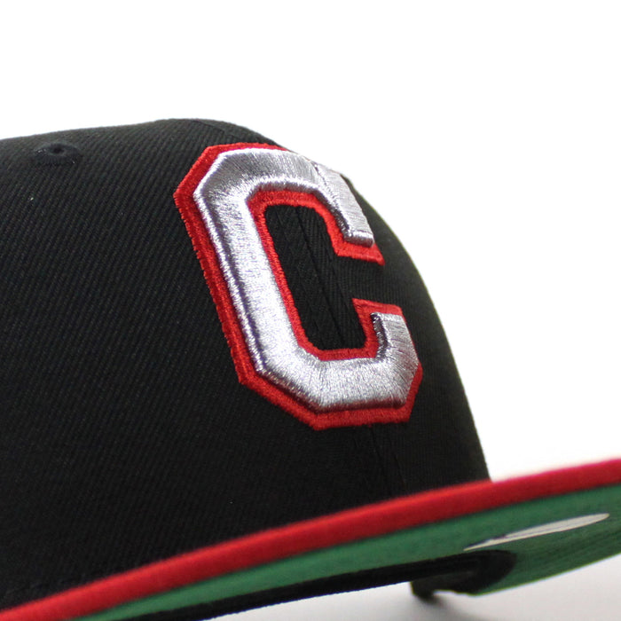 Cleveland Indians Jacobs Field New Era 59Fifty Fitted Hat (Black Scarlet Red Green Under Brim)