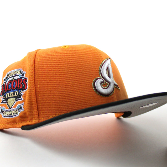 Cleveland Indians Jacobs Field New Era 59Fifty Fitted Hat (Orange Black Gray Under Brim)