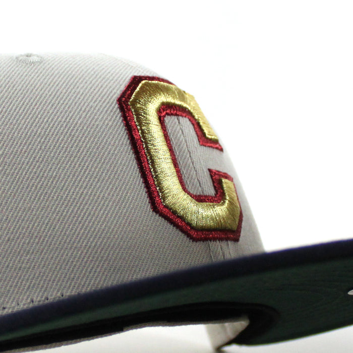 Cleveland Indians Spring Patch New Era 59Fifty Fitted Hat (Stone Navy Dark Green Under Brim)