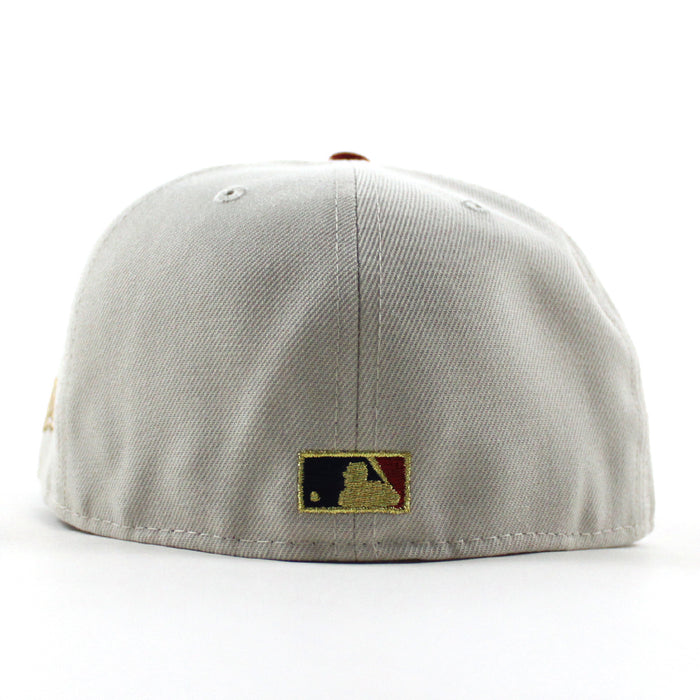 Cleveland Indians Spring Patch New Era 59Fifty Fitted Hat (Stone Navy Dark Green Under Brim)