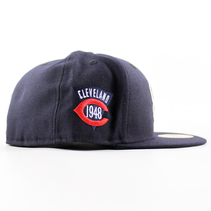 Cleveland Indians Wahoo Primary Logo  1948 Patch New Era 59Fifty Fitted Hat (Navy Green Under Brim)