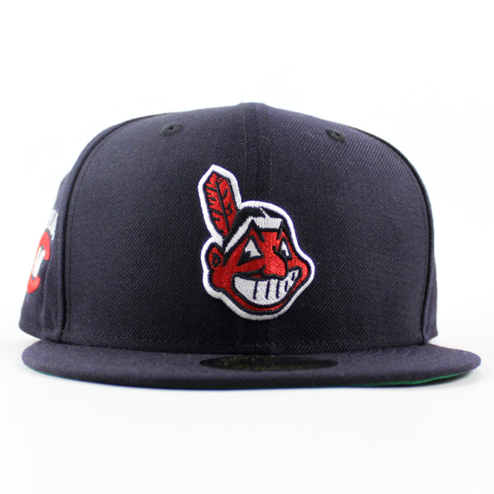 Cleveland Indians Wahoo Primary Logo  1948 Patch New Era 59Fifty Fitted Hat (Navy Green Under Brim)