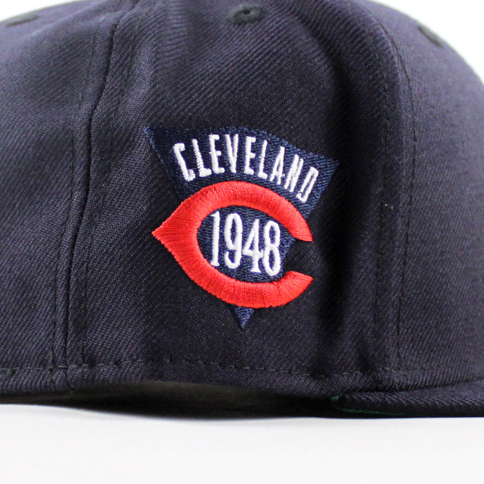 Cleveland Indians Wahoo Primary Logo  1948 Patch New Era 59Fifty Fitted Hat (Navy Green Under Brim)