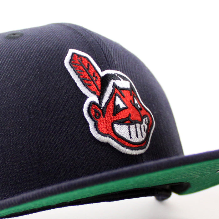 Cleveland Indians Wahoo Primary Logo  1948 Patch New Era 59Fifty Fitted Hat (Navy Green Under Brim)