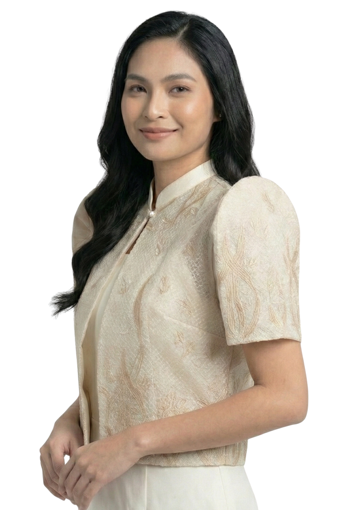 Beige Filipiniana Bolero