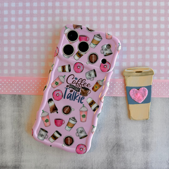 Coffee Before Talkie Wavy Luxe MagSafe Case for iPhone