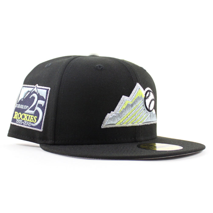 Colorado Rockies 25 Years New Era 59Fifty Fitted Hat (Black Gray Under Brim)
