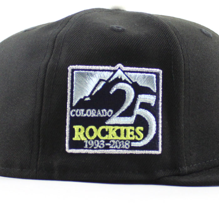 Colorado Rockies 25 Years New Era 59Fifty Fitted Hat (Black Gray Under Brim)