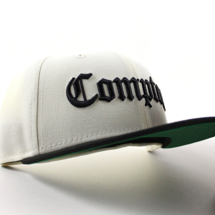 Compton New Era 59fifty Fitted Hat (Chrome White Black Green Under Brim)