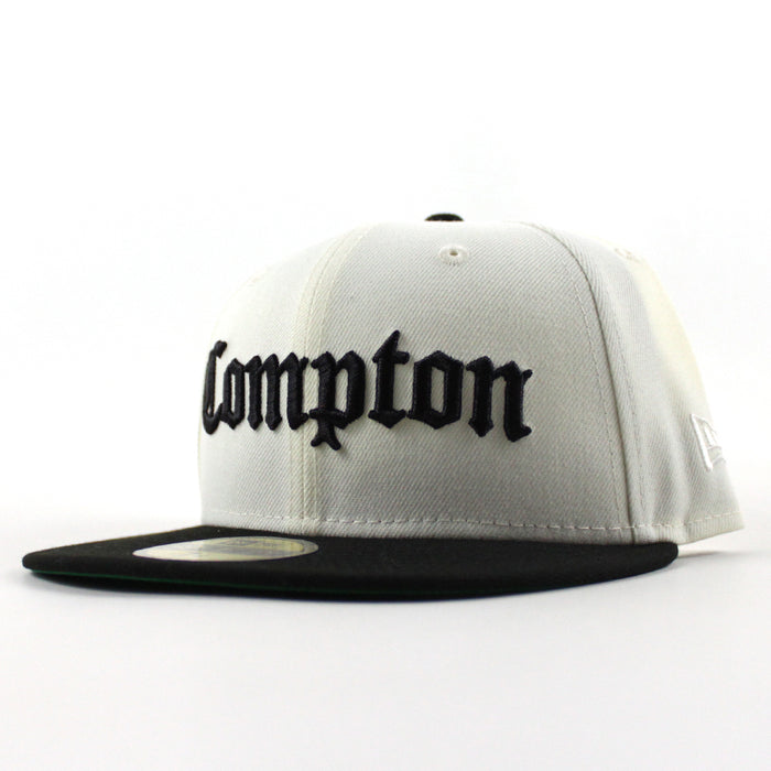 Compton New Era 59fifty Fitted Hat (Chrome White Black Green Under Brim)