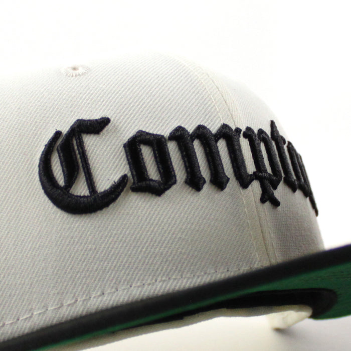 Compton New Era 59fifty Fitted Hat (Chrome White Black Green Under Brim)