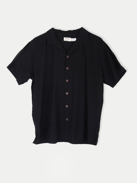Cotton Camp Shirt | Black-Image 1