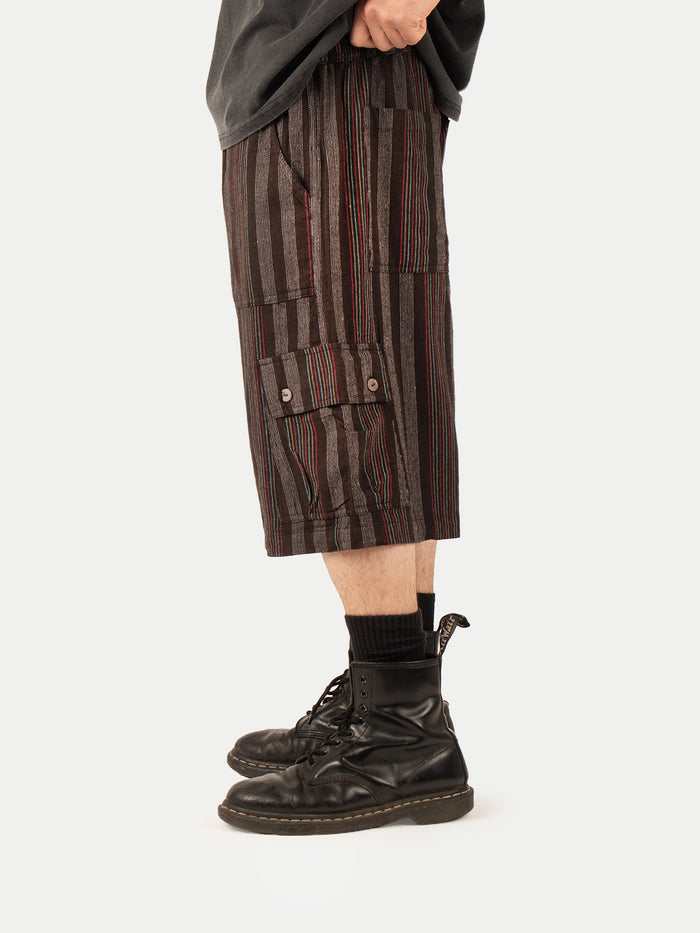 Cotton Cargo Shorts | Black-Image 2