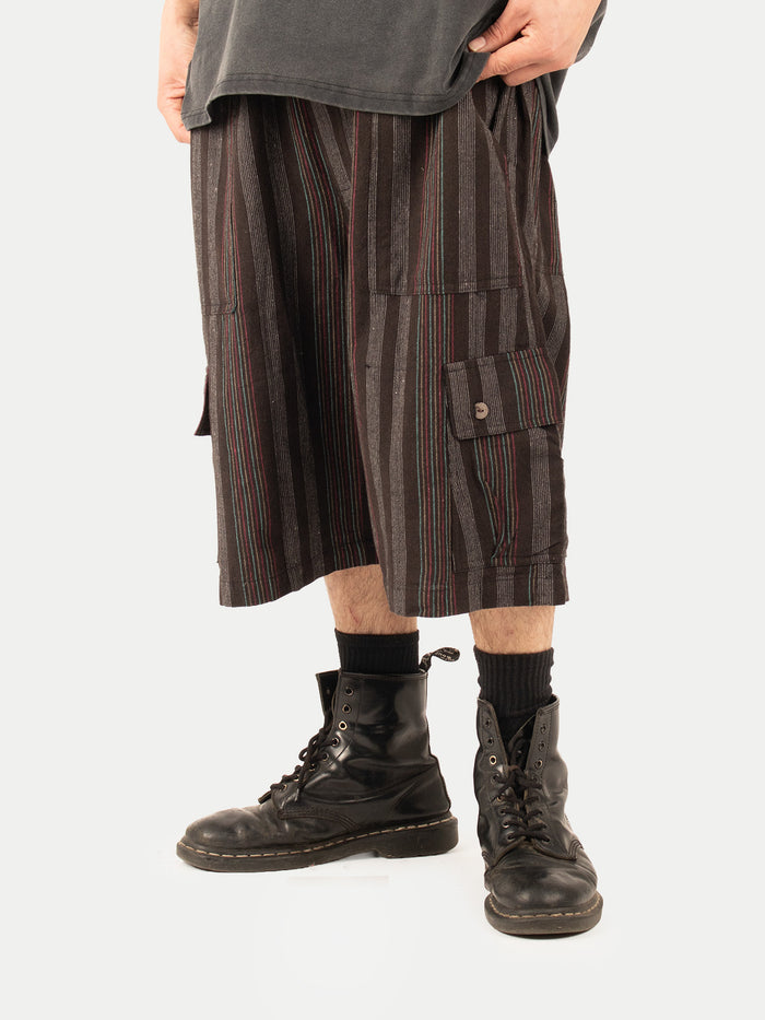 Cotton Cargo Shorts | Black-Image 3