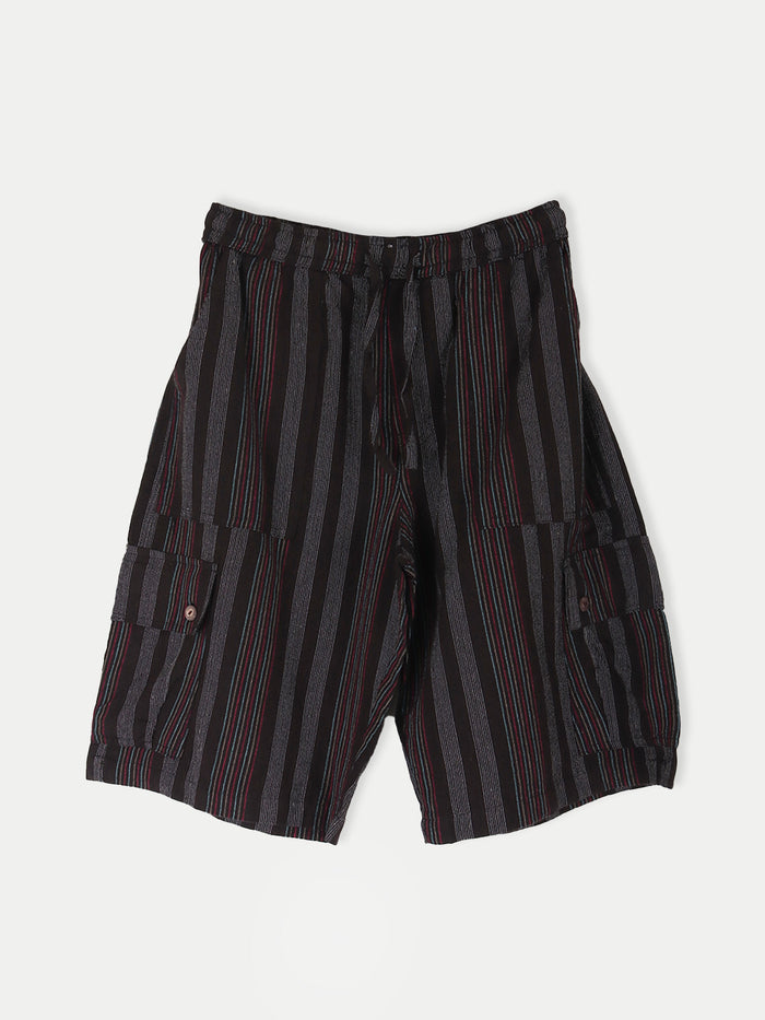 Cotton Cargo Shorts | Black-Image 5