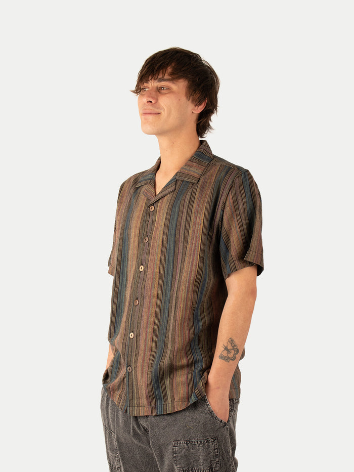 Cotton Homespun Camp Shirt | Agate Stripe-Image 2