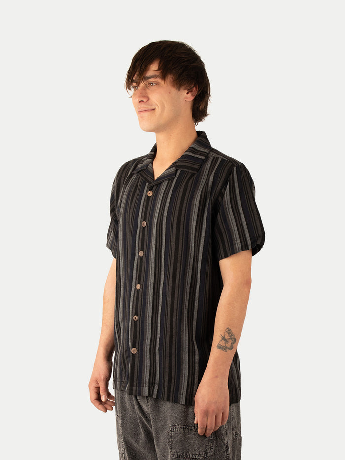 Cotton Homespun Camp Shirt | Charcoal-Image 2