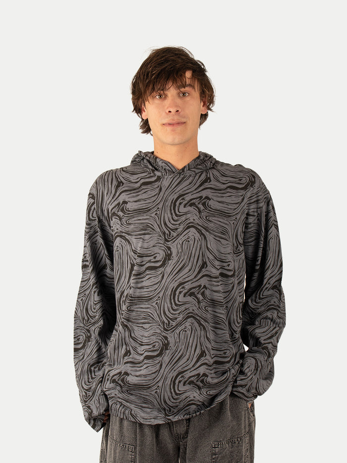 Cotton Mushroom Pullover Hoody | Black-Image 1