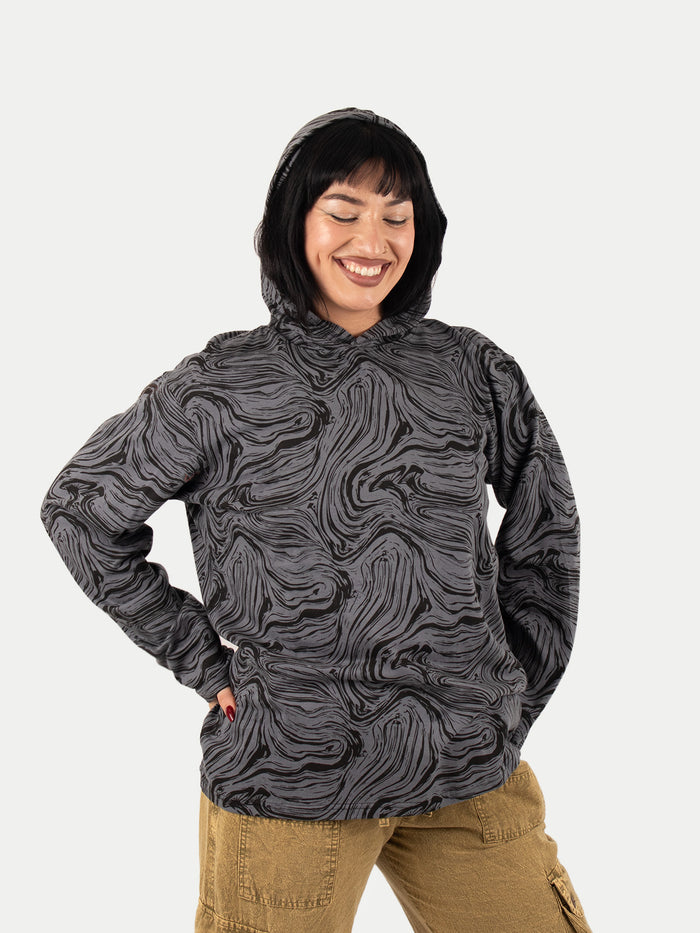 Cotton Mushroom Pullover Hoody | Black-Image 2