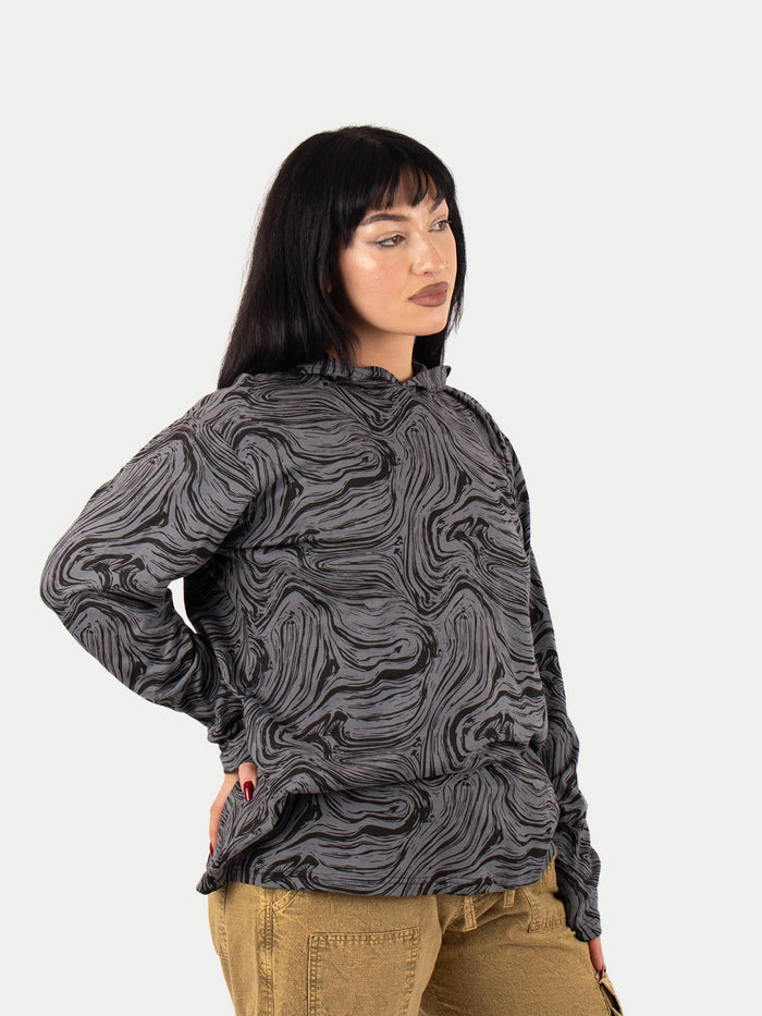 Cotton Mushroom Pullover Hoody | Black-Image 4