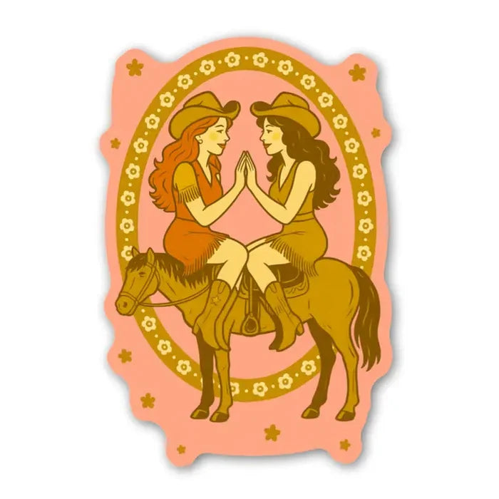 Cowgirl Lovers Vintage Sticker