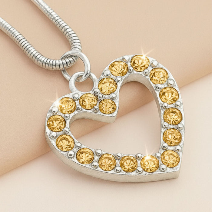Crystal Heart U Pin - Gold - Set of 1