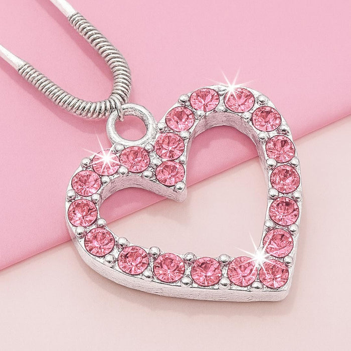 Dainty crystal heart metal U pin perfect for elevating everyday looks and festive styles