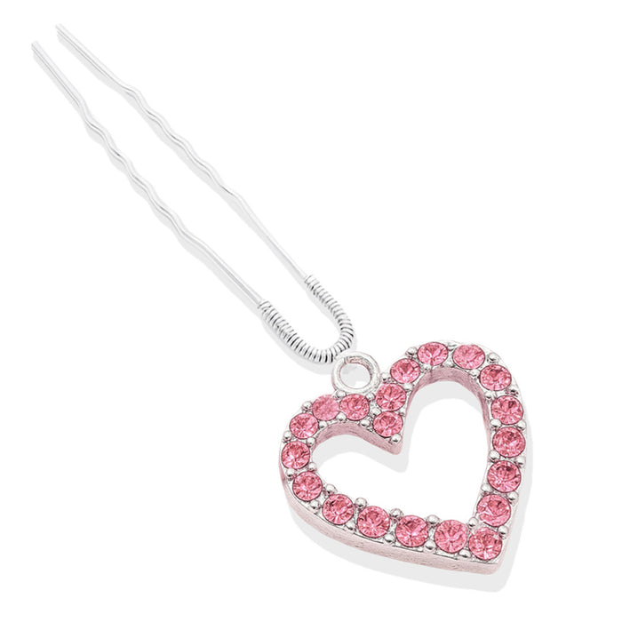 Sparkling heart crystal hair U pin that adds a playful yet sophisticated finish to your hair