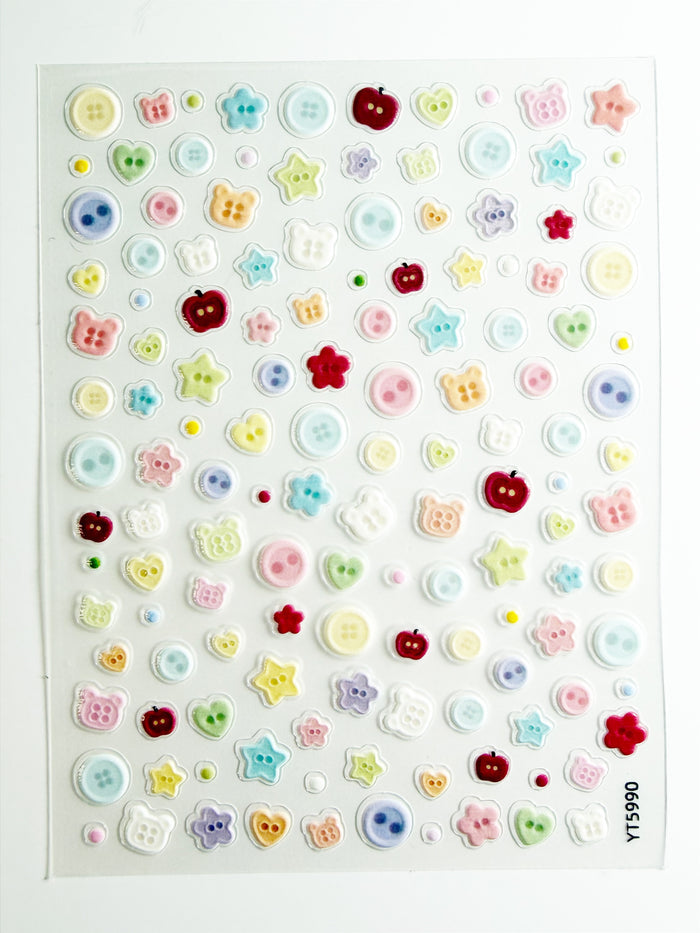 Cute as a Button Self Adhesive Decals | Lula Beauty