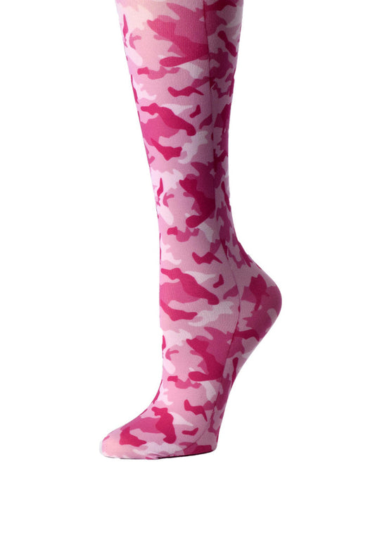 Cutieful Women's Pink Camo Print Sheer Knee High Compression Socks 8-15 mmHg