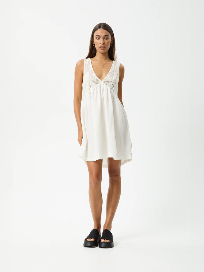 Dakota - Hemp Mini Dress | White-Image 1
